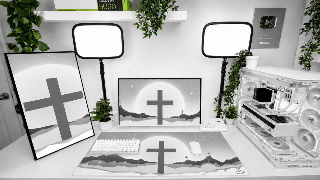 Cross White Mousepad - Elevate Culture