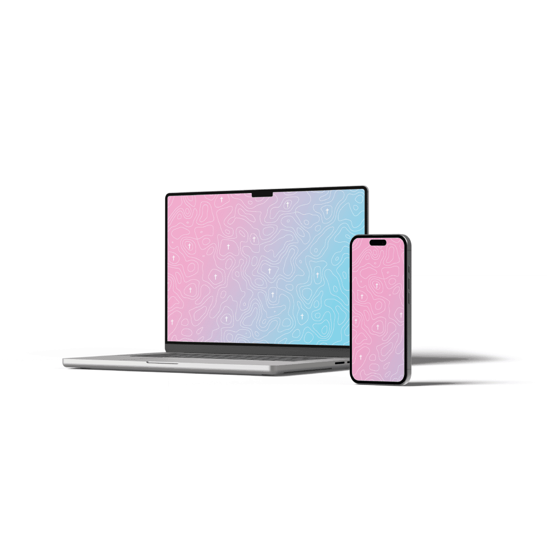 Topo Wallpaper Bundle on a MacBook and iPhone