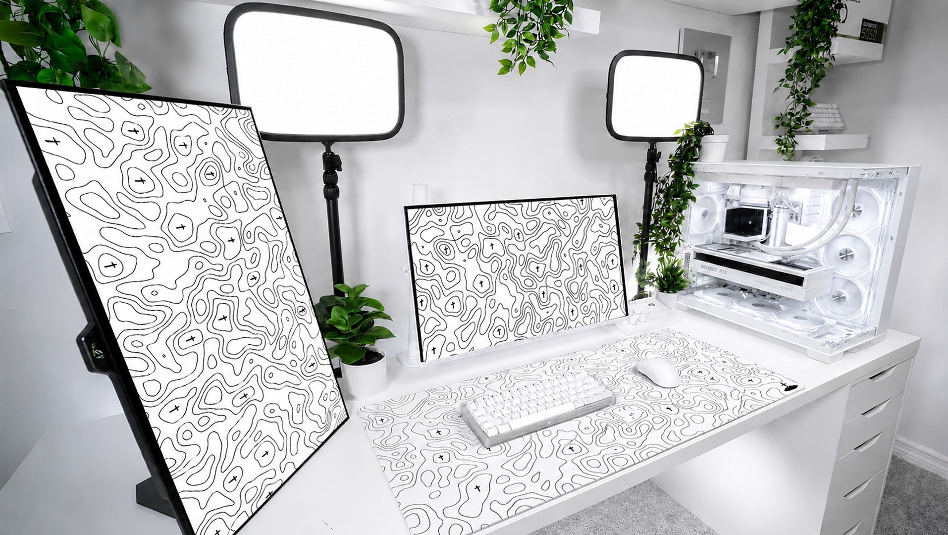White Topo Mousepad - Elevate Culture