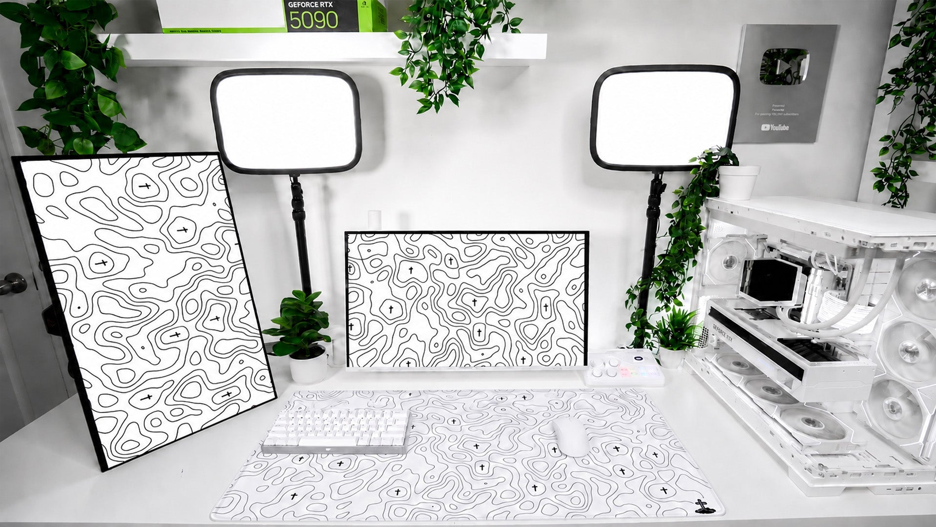 White Topo Mousepad - Elevate Culture